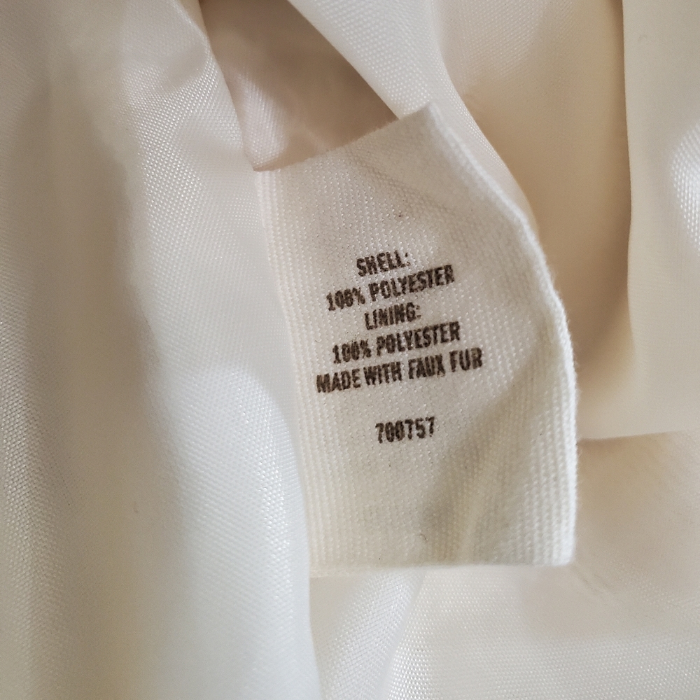Decree Faux Fur Long Sleeve Cream Jacket - Picture 11 of 12